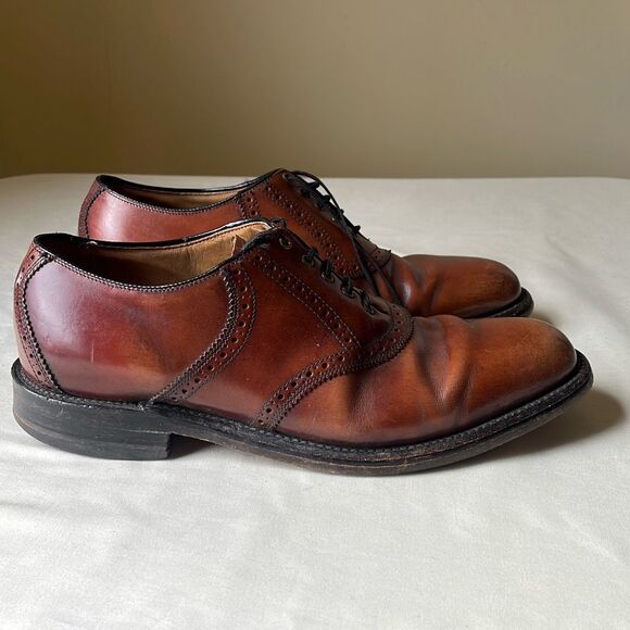 Vintage USA Leather Oxford Dress Shoesβ 10.5 Mahogany Brown - Picture 4 of 10